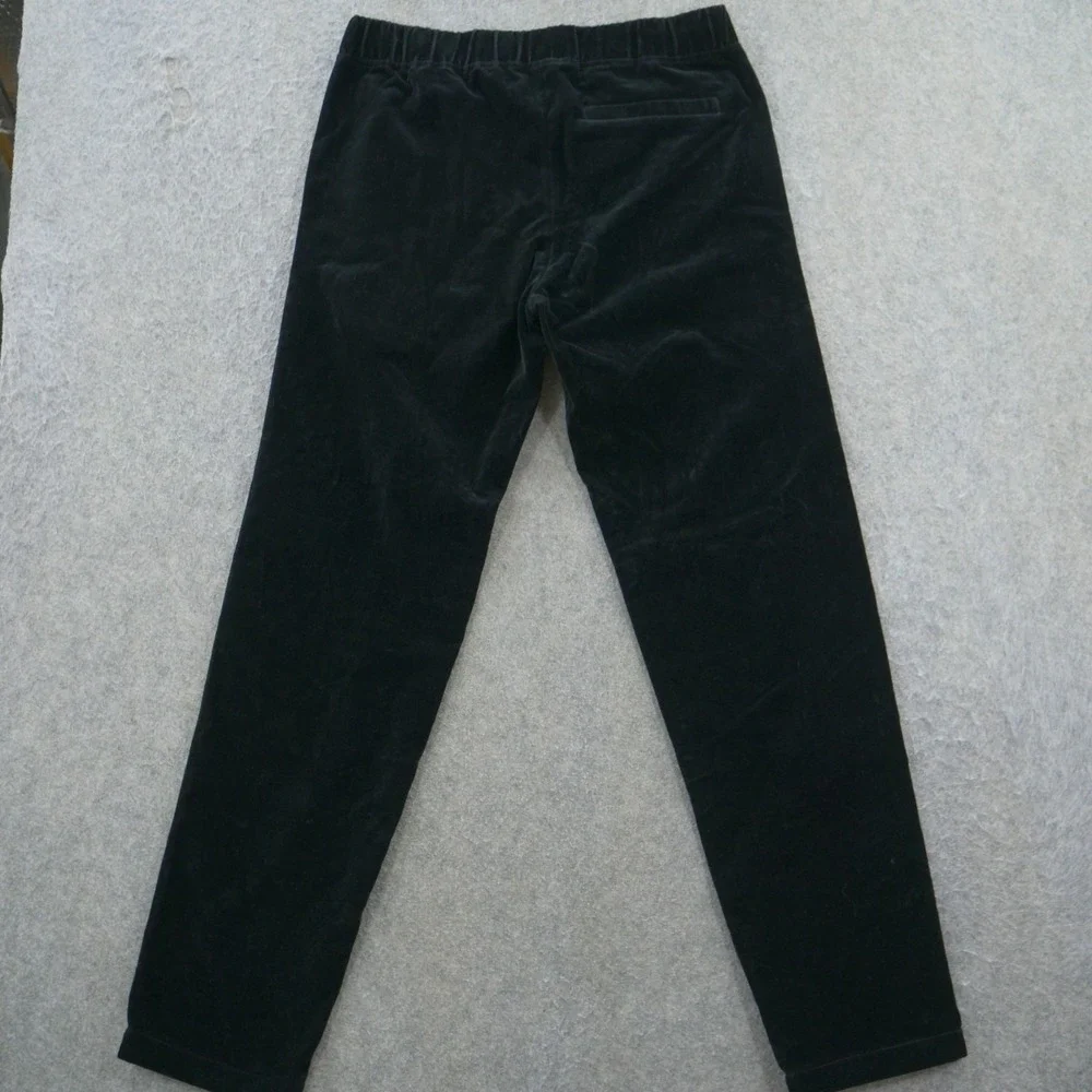 APC Pants Adult Extra Large Black Velvet Elastic Waist James Noir Flat Front New